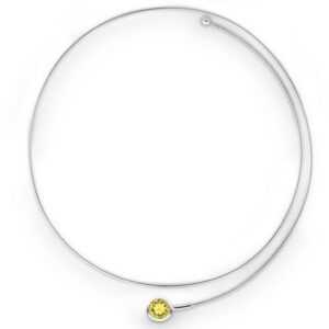 Silber Halsreifen mit Lemon Quarz von Quinn