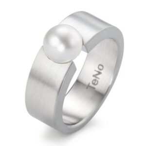 Ring mit Perle Edelstahl Teno
