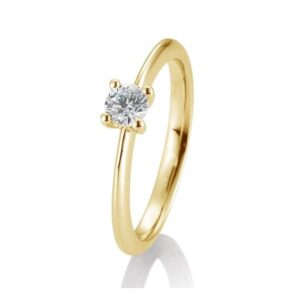 Gelbgold Solitaire Ring Brillant 4er Krappe