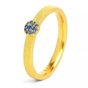 Ring Franca Safir Bernd Wolf Silber goldplattiert