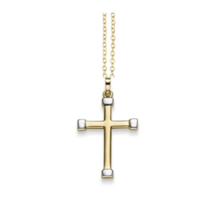 Kreuz 585 Gelbgold Weißgold