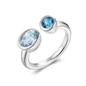 Silber Ring blaue Topase Quinn