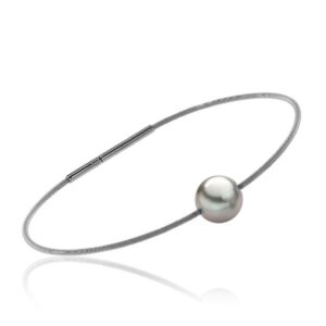 Armreif Edelstahl mit Tahitiperle