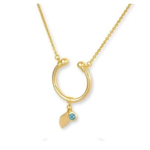 Collier Gelbgold mit blauem Topas Breuning