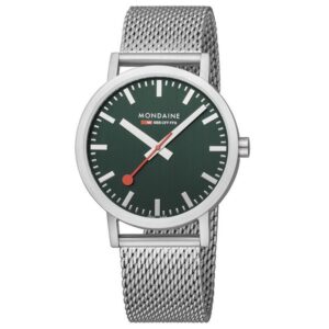 Mondaine Uhr grünes Zifferblatt