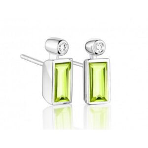 Ohrstecker Silber Peridot Diamant Quinn