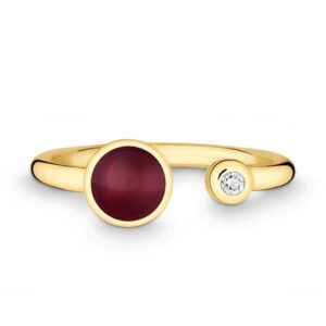 Granat Ring Gelbgold Quinn