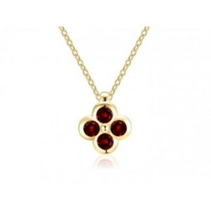 Gelbgold Kette mit Granat Anhännger Quinn 727901963