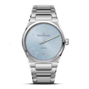 Meistersinger Einzeigeruhr Kaenos eisblau